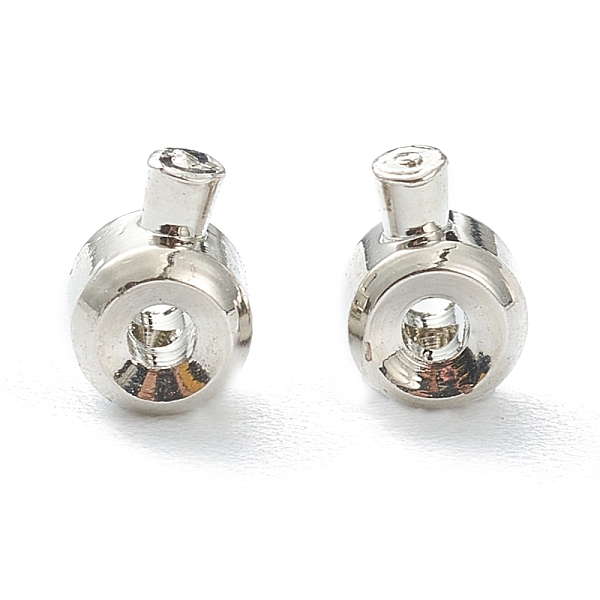 

PandaHall Brass Crimp Beads, Long-Lasting Plated, Rondelle, Platinum, 4.5x3.5x3mm, Hole: 1mm Brass Rondelle