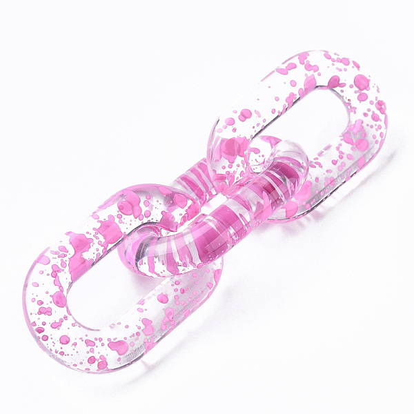 

PandaHall Transparent Acrylic Linking Rings, Quick Link Connectors, for Cable Chains Making, Oval, Pearl Pink, 31x19.5x5mm, Inner Diameter...