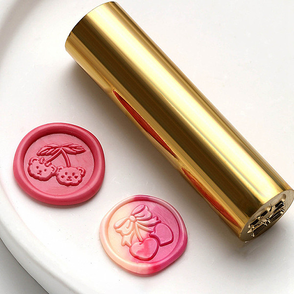 

PandaHall Double-Sided Engraving Wax Seal Brass Stamp, Golden, for Envelope, Card, Gift Wrapping, Cherry, 57x15mm Brass Cherry