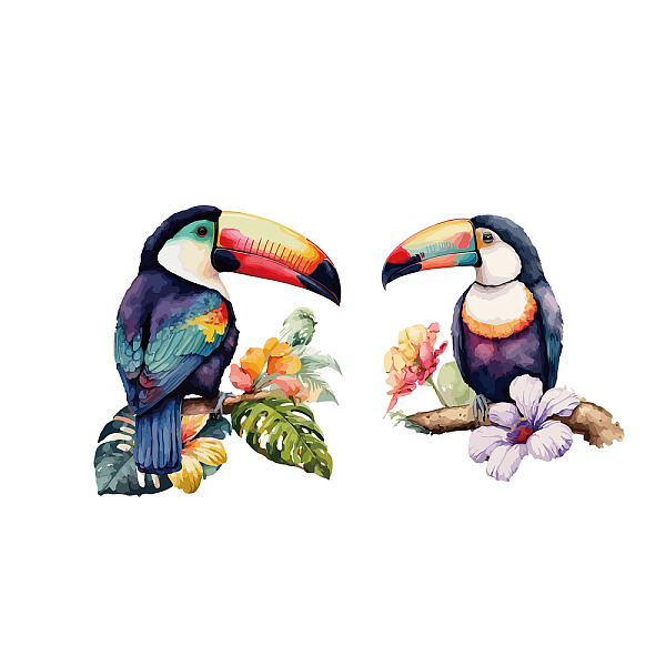 

PandaHall PVC Wall Stickers, Wall Decoration, Toucan, 860x390mm PVC Bird