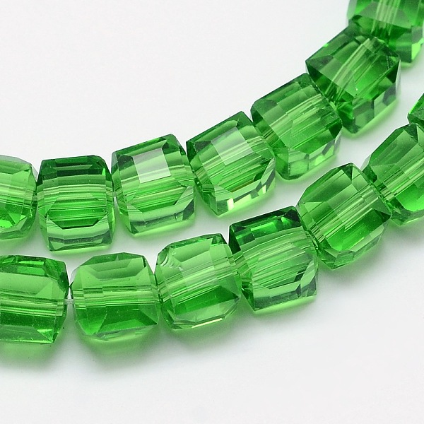 

PandaHall Faceted Cube Transparent Glass Beads Strands, Lime Green, 5.5x5.5x5.5mm, Hole: 1mm, about 94pcs/strand, 20.4 inch Glass Cube Green