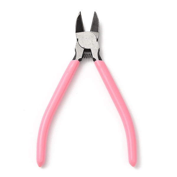 

PandaHall Steel Jewelry Pliers, with Plastic Handle Cover, Side Cutter Pliers, Pink, 15.7x8.9x1.1cm Steel Pink