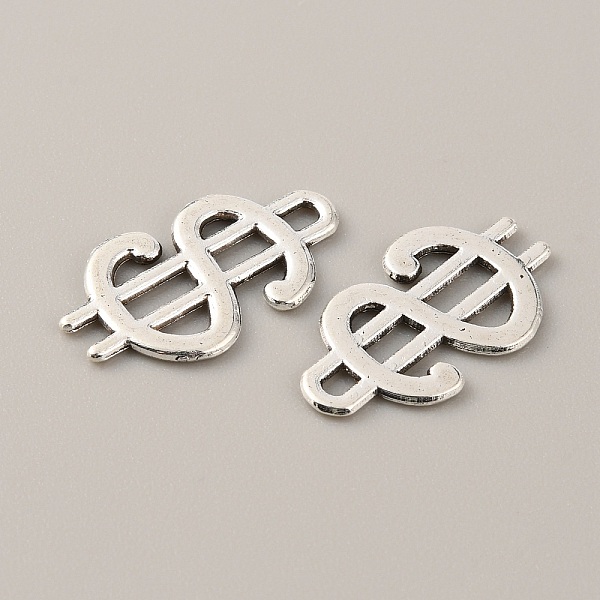 

PandaHall Money Theme Tibetan Style Alloy Pendants, Antique Silver, Dollar Sign, 21x12x1mm, Hole: 2x1.5mm Alloy Symbol