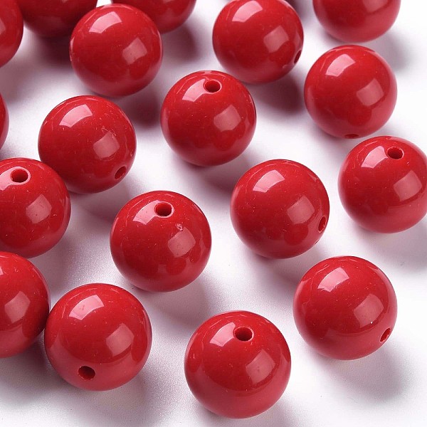 

PandaHall Opaque Acrylic Beads, Round, FireBrick, 20x19mm, Hole: 3mm Acrylic Round Red