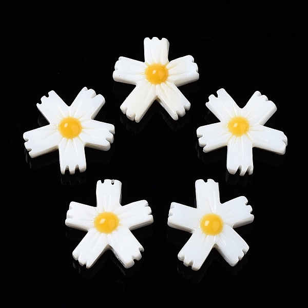 

PandaHall Natural Freshwater Shell Beads, with Enamel, Flower, Gold, 15x14x4.5mm, Hole: 0.9mm Freshwater Shell Flower Gold