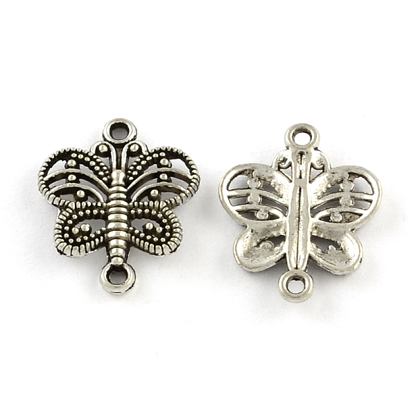 

PandaHall Tibetan Style Zinc Alloy Links connectors, Lead Free & Cadmium Free, Butterfly, Antique Silver, 17.4x14.3x2mm, Hole: 1mm Alloy...