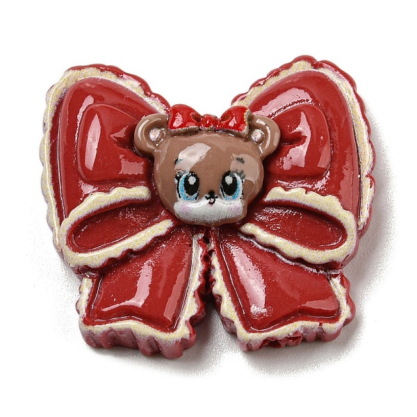 

PandaHall Christmas Thene Opaque Resin Decoden Cabochons, FireBrick, Bowknot, 25.5x28x8mm Resin Bowknot Red