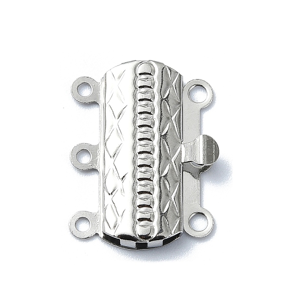 

PandaHall 304 Stainless Steel Box Clasp, Stainless Steel Color, 19x15.5mm, Hole: 1.6mm 304 Stainless Steel