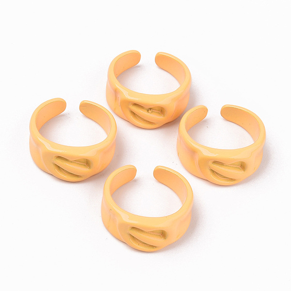 

PandaHall Spray Painted Alloy Cuff Rings, Open Rings, Cadmium Free & Lead Free, Orange, US Size 7 1/4(17.5mm) Alloy Orange