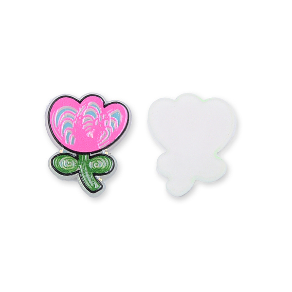 

PandaHall Plate Acrylic Cabochons, with Printed Flower, Hot Pink, 23.5x19x2.5mm Acrylic Flower