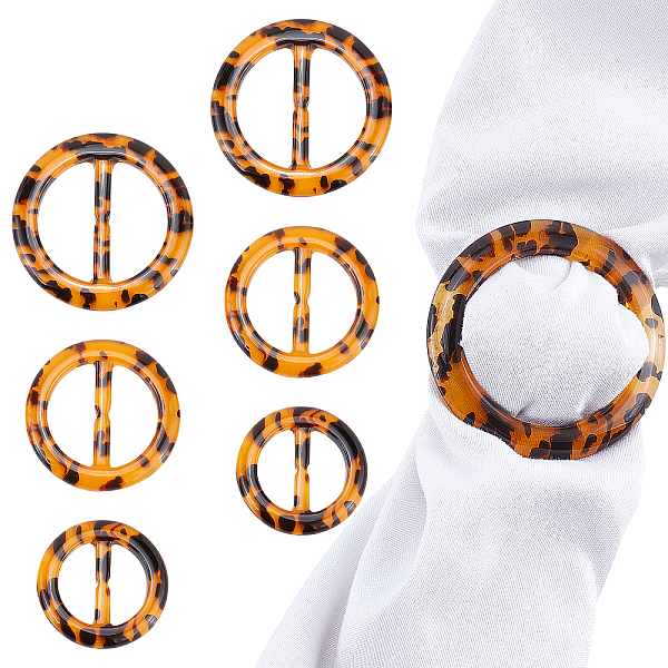 PandaHall AHANDMAKER 30 Pieces Resin Scarves Buckle, Fashion T- Shirt Clips, Round Circle Silk Scarf Ring Clips for Clothes Scarves T-Shirts...