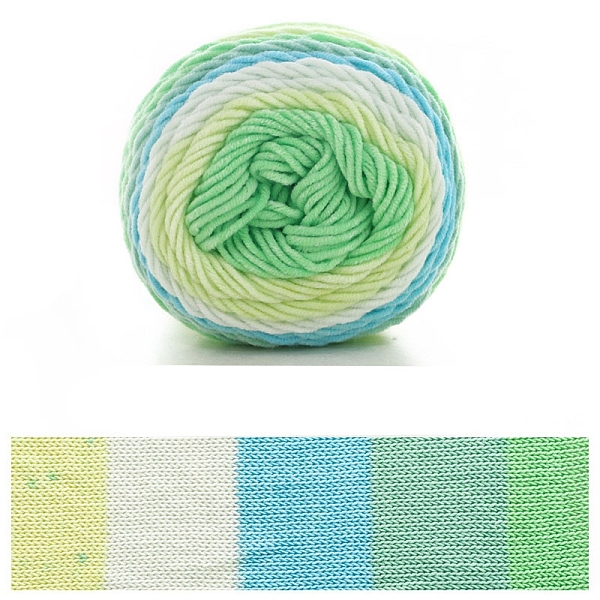 

PandaHall Cotton Yarn, for Weaving, Knitting & Crochet, Colorful, 2mm, about 211.07 Yards(193m)/Skein Cotton