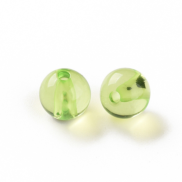 

PandaHall Transparent Acrylic Beads, Round, Yellow Green, 12x11mm, Hole: 2.5mm, about 566pcs/500g Acrylic Round