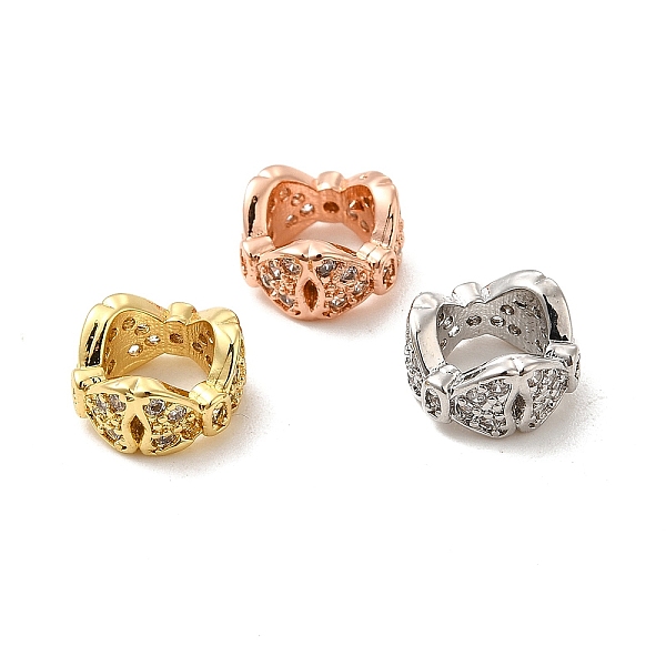 

PandaHall Rack Plating Brass Micro Pave Cubic Zirconia Beads, Long-Lasting Plated, Cadmium Free & Lead Free, Bowknot, Mixed Color, 10x5.5mm..., Clear