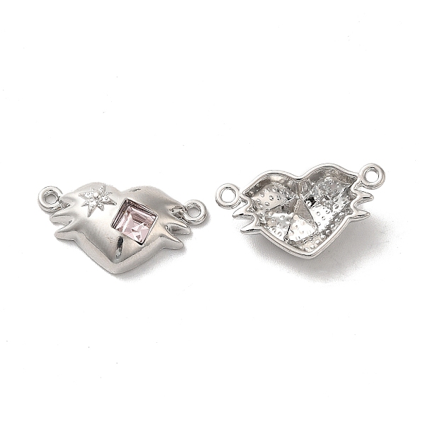 

PandaHall Alloy Connector Charms, Heart Links with Glass, Lead Free & Cadmium Free, Platinum, Misty Rose, 12x22x5mm, Hole: 1.4mm Alloy+Glass...