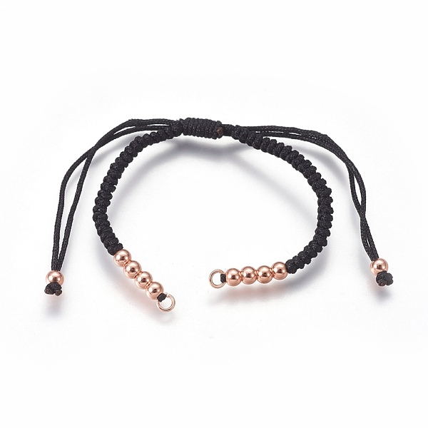 

PandaHall Nylon Cord Braided Bead Bracelets Making, with Brass Beads, Long-Lasting Plated, Real Rose Gold Plated, Black, 10-1/4 inch~11-5/8...