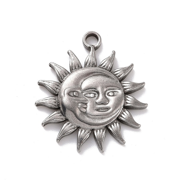 

PandaHall 304 Stainless Steel Pendants, Sun with Human Face and Moon, Stainless Steel Color, 29.5x25.5x3.5mm, Hole: 3mm 304 Stainless Steel...