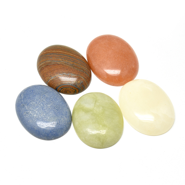 

PandaHall Natural & Synthetic Gemstone Cabochons, Oval, 40x30x8mm Mixed Stone Oval