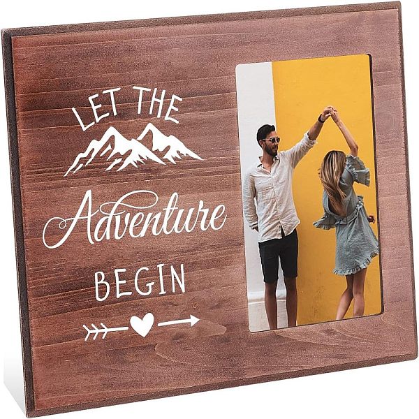 

PandaHall MDF Photo Frames, Glass Display Pictures, for Tabletop Display Photo Frame, Rectangle with Word, Saddle Brown, 20.3x25.4x1.2cm...