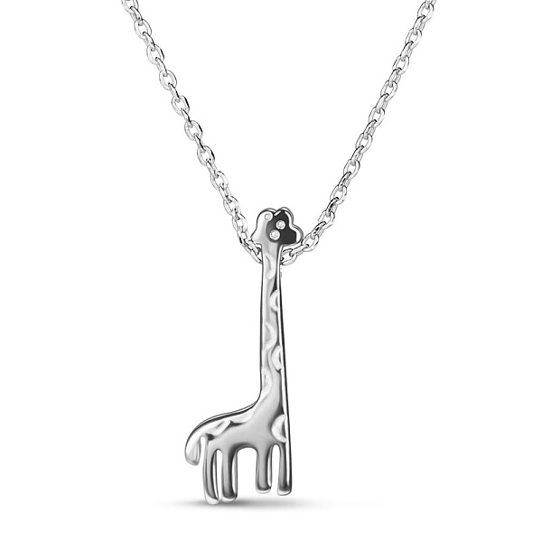 

PandaHall SHEGRACE Cute Design Rhodium Plated 925 Sterling Silver Giraffe Pendant Necklace, with Cable Chain, Platinum, 15.7 inch Sterling...