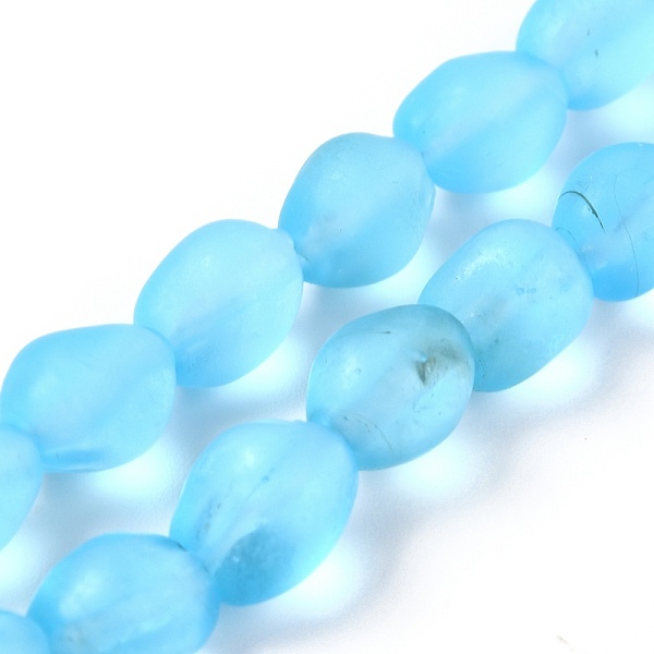 

PandaHall Handmade Lampwork Beads Strands, Frosted Nuggets, Deep Sky Blue, 10x7.5~8x8mm, Hole: 1.2mm, about 40pcs/strand, 15.35 inch(39cm)...