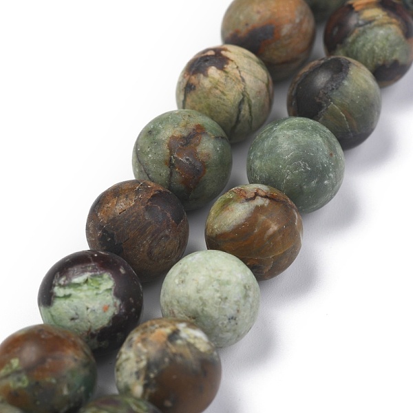 

PandaHall Natural Green Opal Beads Strands, Round, Frosted, 10mm, Hole: 1mm, about 38pcs/strand, 14.5 inch(36.83cm) Green Opal Round