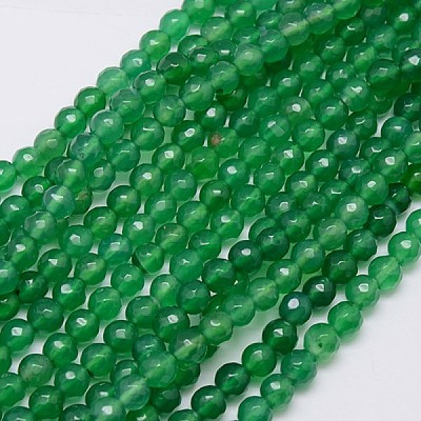 

PandaHall Natural Green Onyx Agate Beads Strands, Green Onyx, Faceted, Dyed, Round, Sea Green, 6mm, Hole: 1mm, about 62pcs/strand, 15 inch...