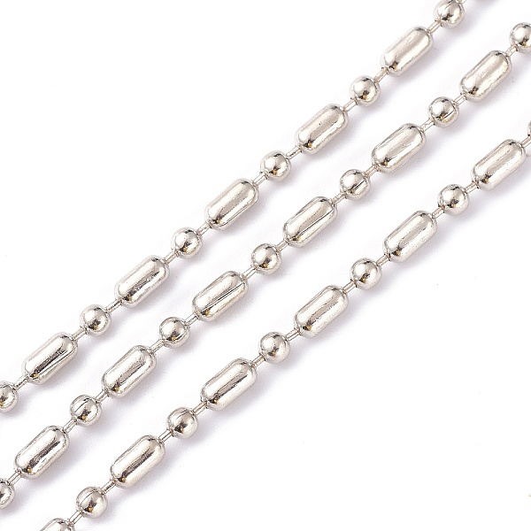 

PandaHall Iron Ball Chains, Soldered, Platinum, 2.5~5x2.5mm, 39.37 inch(1m) Iron