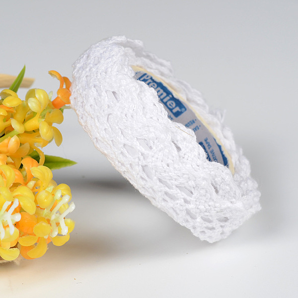 

PandaHall Handwork Cotton Lace Trim, Hollow Style, Fat, White, 5/8 inch(16mm), about 2.19 Yards(2m)/Roll Cotton White