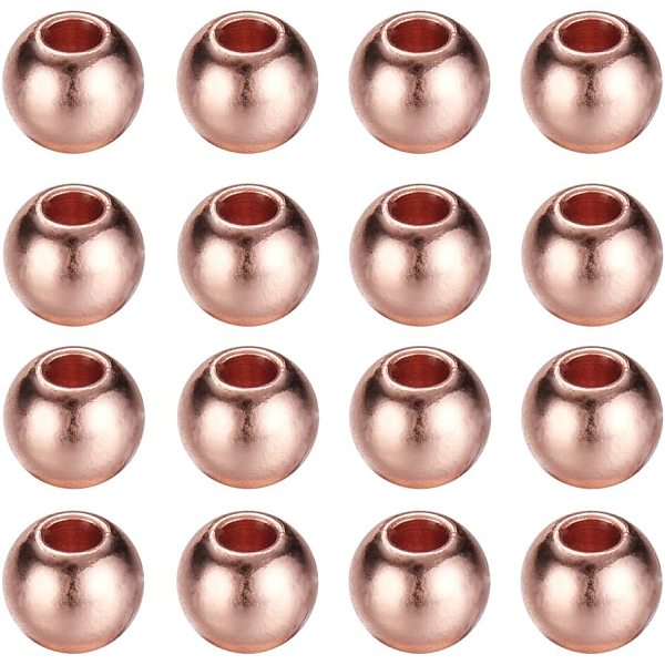 

PandaHall about 50 pcs Rack Plating and Vacuum Plating Brass Round Bead Spacers, Rose Gold, 4mm, Hole: 2mm Brass Round