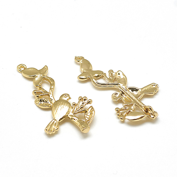 

PandaHall Brass Links connectors, Bird and Branch, Real 18K Gold Plated, 29.5x19.5x3.5mm, Hole: 1mm Brass Bird
