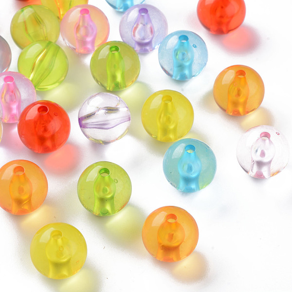 

PandaHall Transparent Acrylic Beads, Round, Mixed Color, 16x15mm, Hole: 2.8mm, about 220pcs/500g Acrylic Round Multicolor