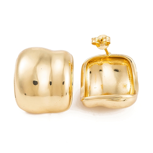 

PandaHall Rack Plating Brass Earrings, Cadmium Free & Lead Free, Long-Lasting Plated, Stud Earrings, Real 18K Gold Plated, 20x17mm Brass...