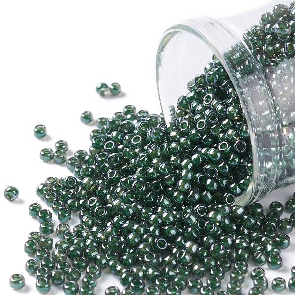 

PandaHall TOHO Round Seed Beads, Japanese Seed Beads, (373) Inside Color Black Diamond/Dk Green, 11/0, 2.2mm, Hole: 0.8mm, about..., Gray