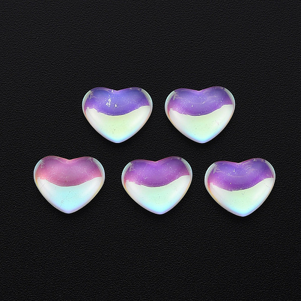 

PandaHall Translucent Electroplated Glass Cabochons, Heart, Medium Orchid, 8.5x10.5x4mm Glass Heart
