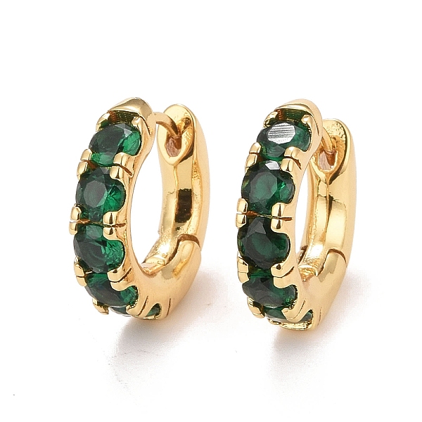 

PandaHall Green Cubic Zirconia Hoop Earrings, Brass Chunky Earrings for Women, Cadmium Free & Nickel Free & Lead Free, Real 18K Gold Plated...