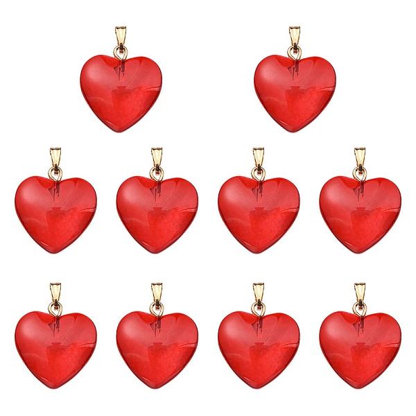 

PandaHall Transparent Spray Painted Glass Pendants, with Golden Plated Iron Findings, Heart Charms, Red, 22x20.5x7mm, Hole: 6x2mm Glass...