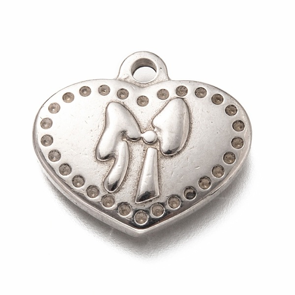 

PandaHall 304 Stainless Steel Pendants Rhinestone Settings, Heart with Bowknot, Stainless Steel Color, Fit for 1mm Rhinestone, 19x21x3mm...