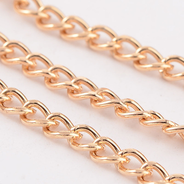 

PandaHall Iron Twisted Chains Curb Chains, Unwelded, Golden, 4x3mm Iron