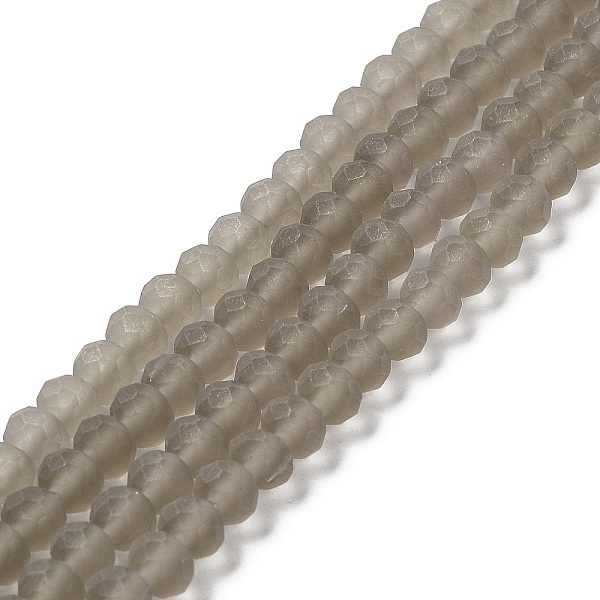 

PandaHall Transparent Glass Beads Strands, Faceted, Frosted, Rondelle, Light Grey, 10mm, Hole: 1mm, about 63~65pcs/strand, 49~50cm Glass...