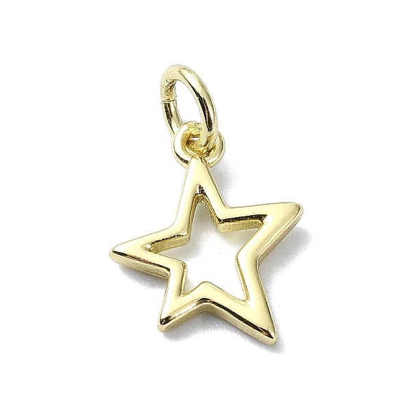 

PandaHall Brass Charms, Star, Real 18K Gold Plated, 12.5x10.5x1.5mm, Hole: 3mm Brass Star