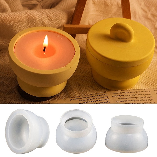 

PandaHall DIY Candle Silicone Molds, Decoration Making, for Candle Making, Flat Round, White, 7.3x4.45cm, Inner Diameter: 5.5cm Silicone...