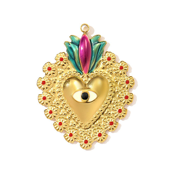 304 Stainless Steel Enamel Big Pendants