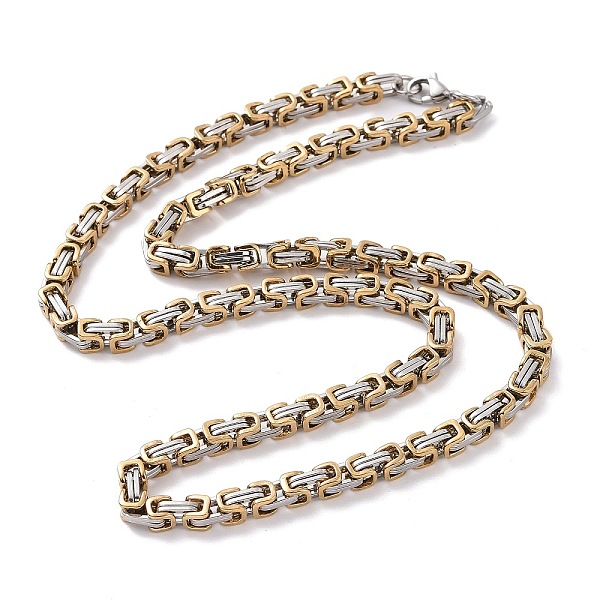 

PandaHall Byzantine Chain Necklace, 201 Stainless Steel Chain Necklaces, Golden & Stainless Steel Color, 21.65 inch(55cm) 201 Stainless...