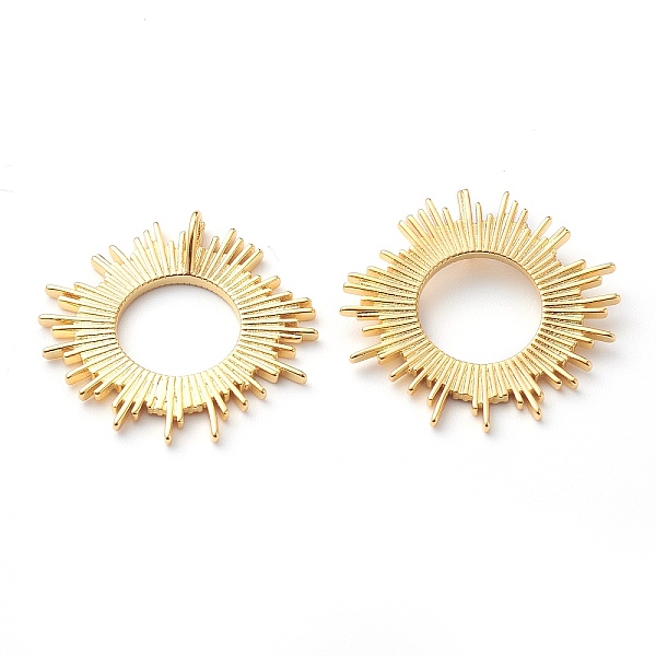 

PandaHall Brass Solar Eclipse Pendants, Long-Lasting Plated, Sun, Real 18K Gold Plated, 26x26.5x1.5mm, Hole: 4x2mm Brass Sun