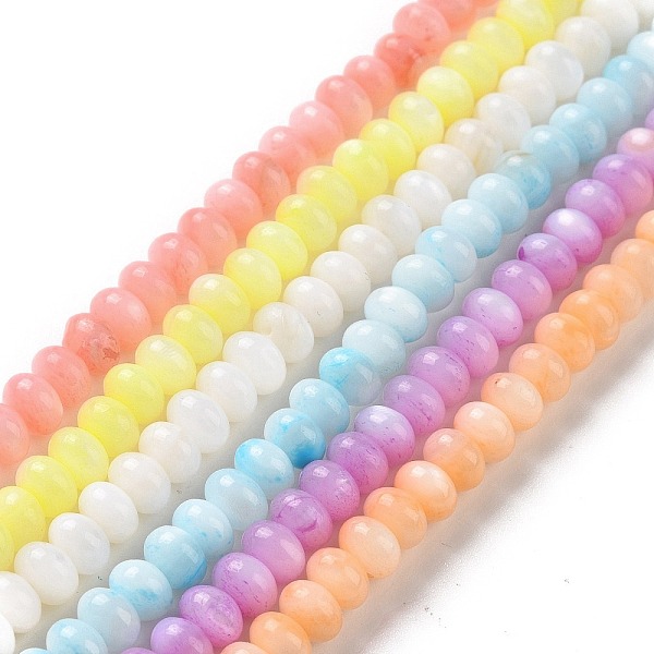 

PandaHall Natural Cultured Freshwater Shell Beads Strands, Mixed Dyed and Undyed, Rondelle, Mixed Color, 5x3~3.5mm, Hole: 0.9mm, about..., Multicolor