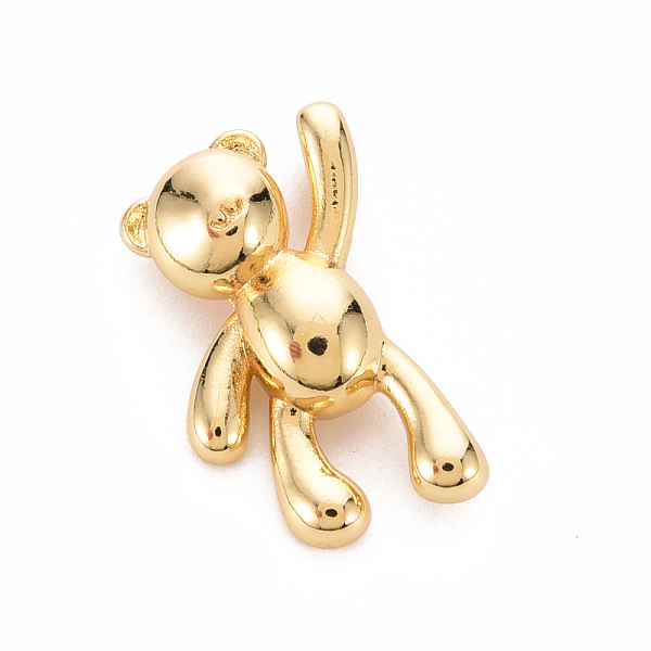 

PandaHall Brass Pendants, Cadmium Free & Nickel Free & Lead Free, Bear, Real 16K Gold Plated, 20x11x4mm, Hole: 4x2mm Brass Bear