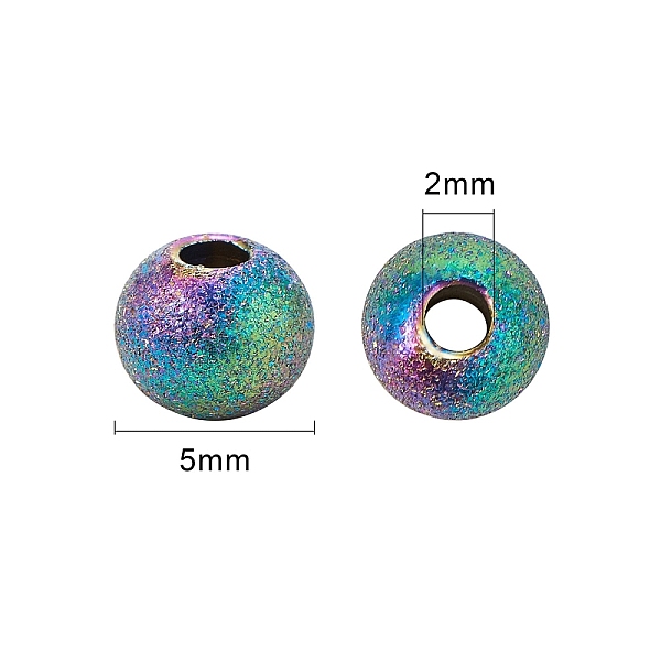 

PandaHall Vacuum Plating 304 Stainless Steel Spacer Beads, Rondelle, Rainbow Color, 6x5mm, Hole: 2mm, 20pcs/box 304 Stainless Steel Rondelle
