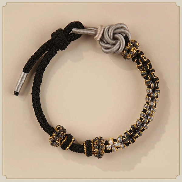 Hand-knitted Polyester and Wax Cope Braided Bracelets for Men Women