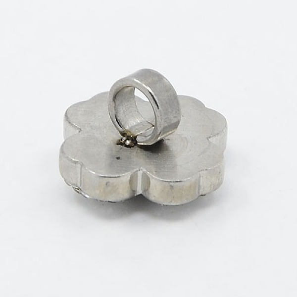 

PandaHall 304 Stainless Steel Clover Slide Charms, with Polymer Clay Rhinestone, Crystal, Crystal, 14x14x11mm, Hole: 4mm 304 Stainless Steel..., Clear